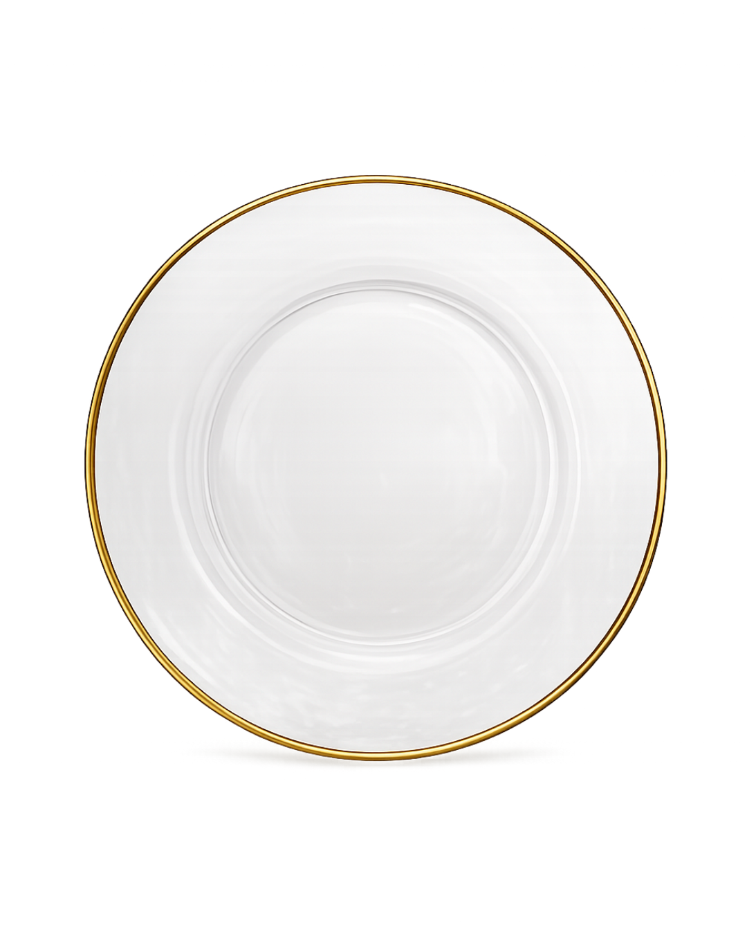 Plato base de vidrio l Orilla dorada