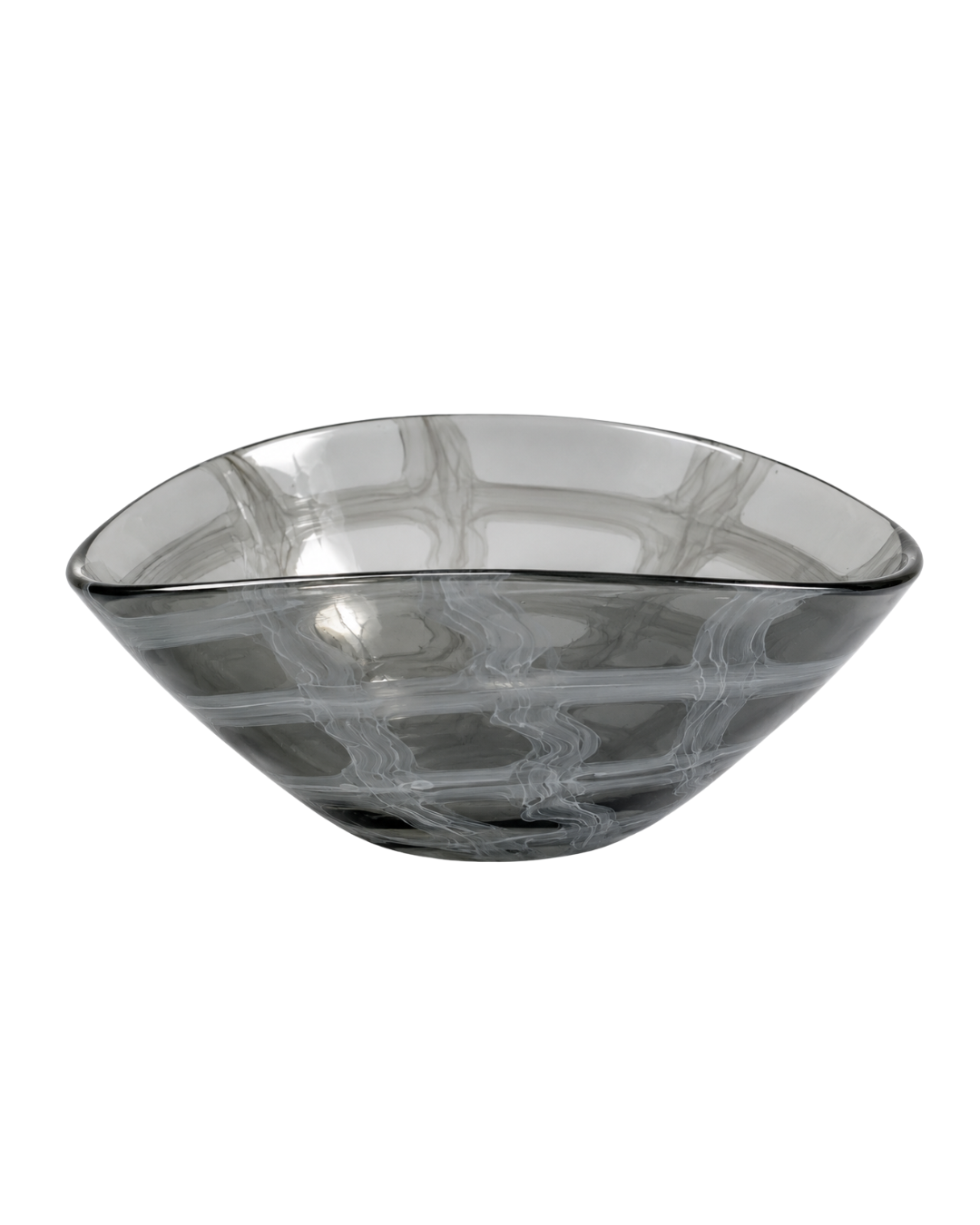 Frutero de cristal grande gris
