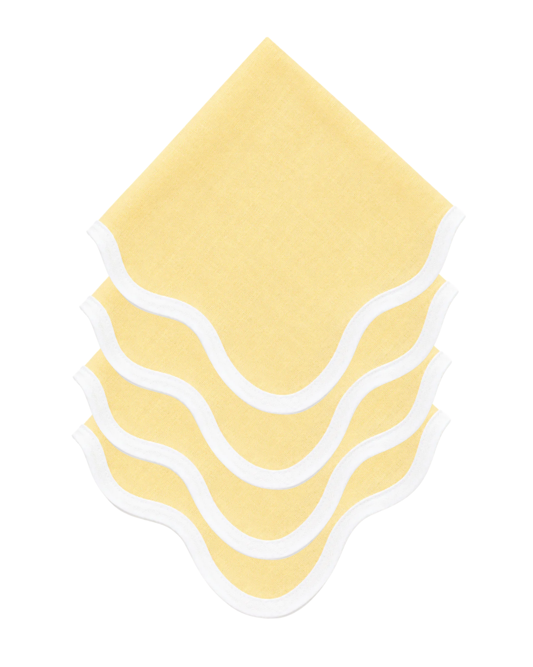 Juego de 4 Servilletas de lino | Color amarillo