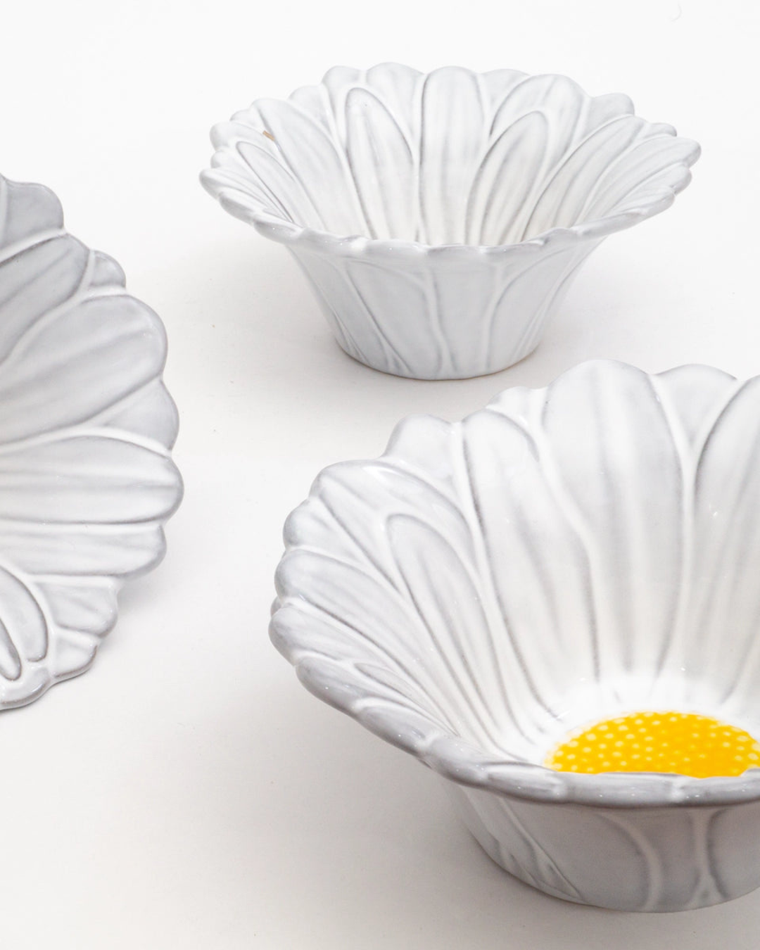 Juego de 4 Bowls de cerámica | Flor Blanca
