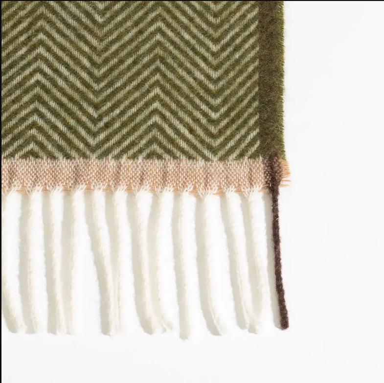 Throw de lana verde