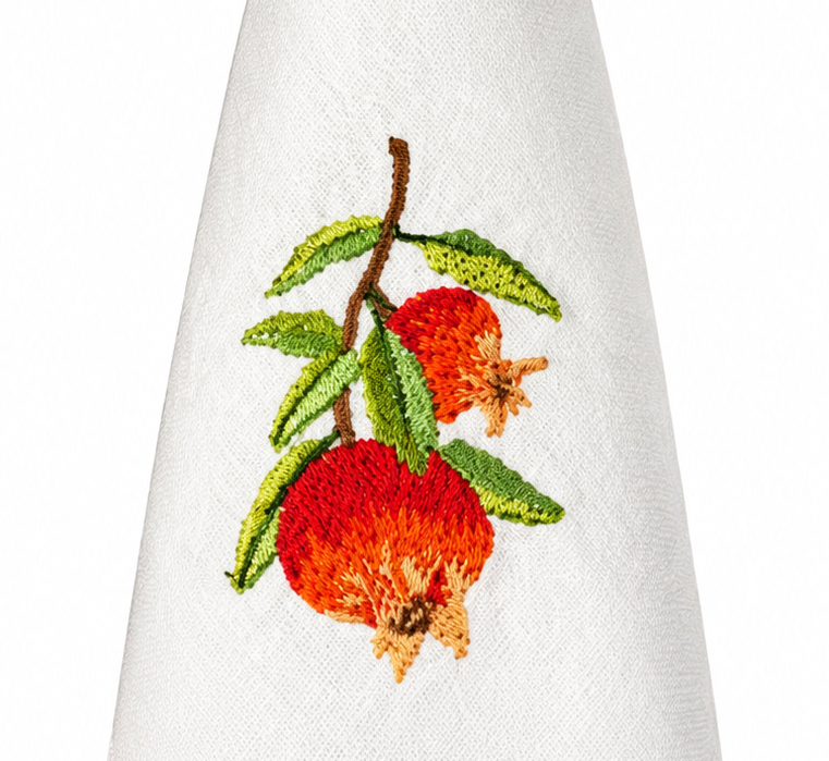 Servilleta de lino con bordado de Granada.