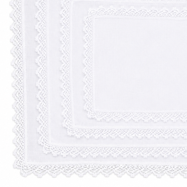 Juego de 5 charoleros punta crochet.