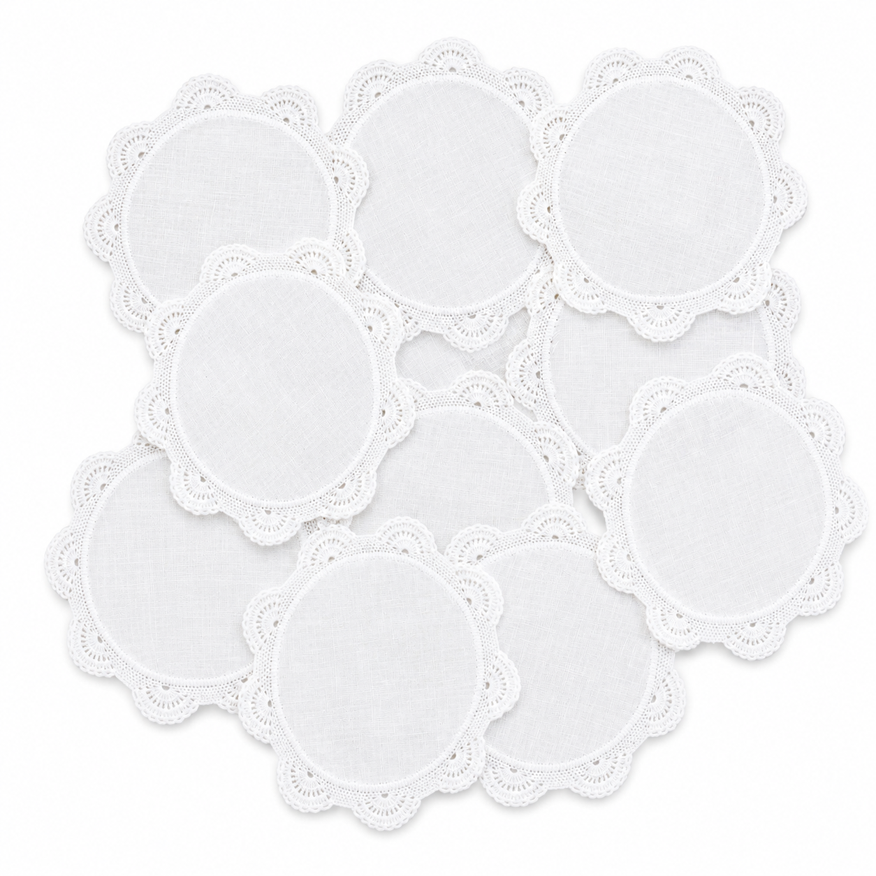 Base plato pan de lino punta crochet