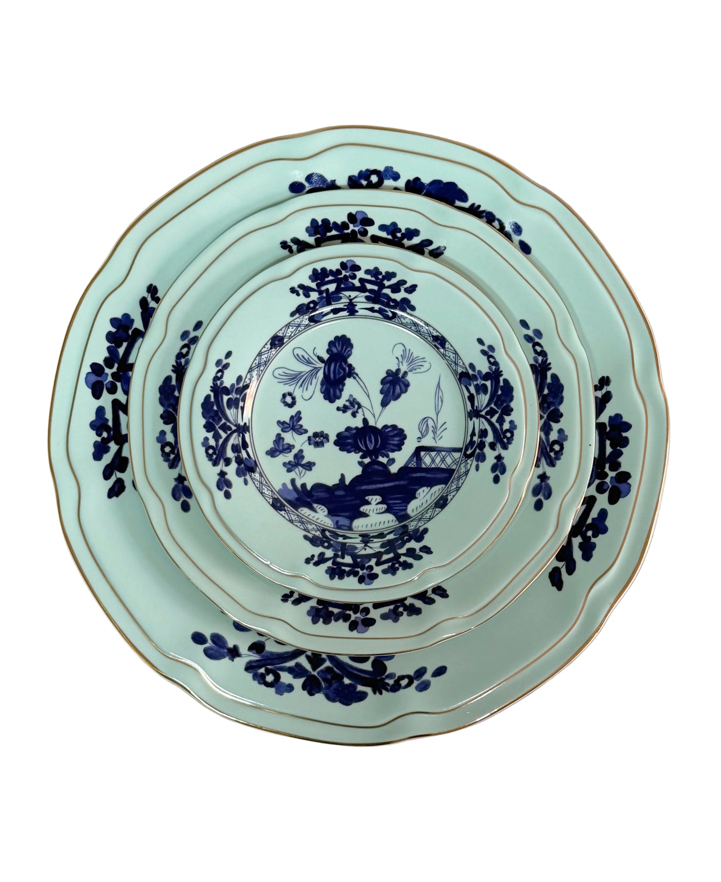 Juego de 4 Platos Cerámica Azul I 26.7 cm