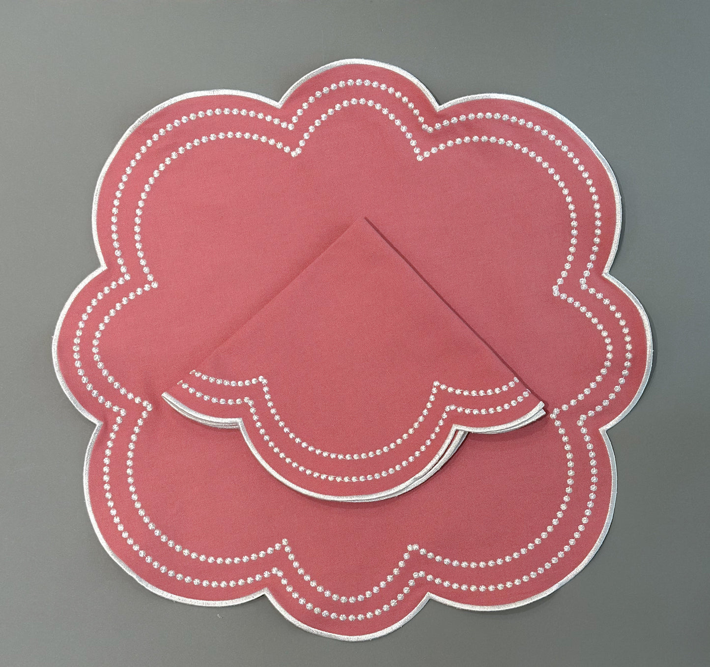INDIVIDUALES FLOR ROSA