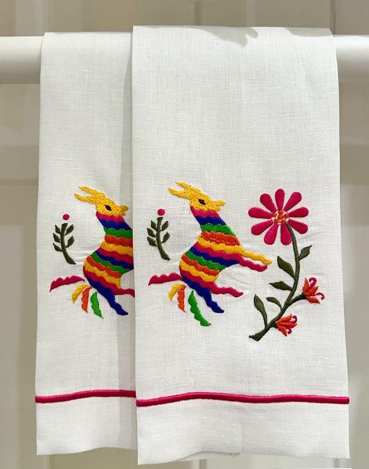 Par de toallas de mano Tenango caballo