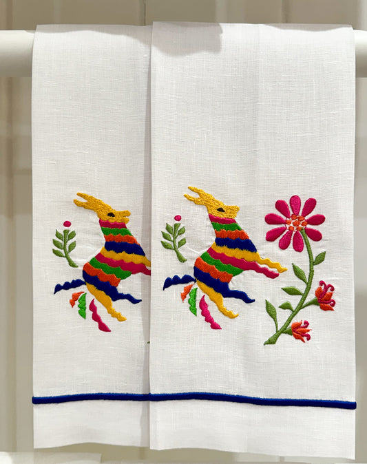 Par de toallas de mano Tenango caballo