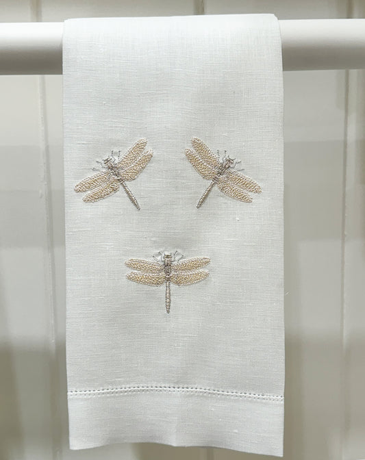 Par de toallas de lino libélulas