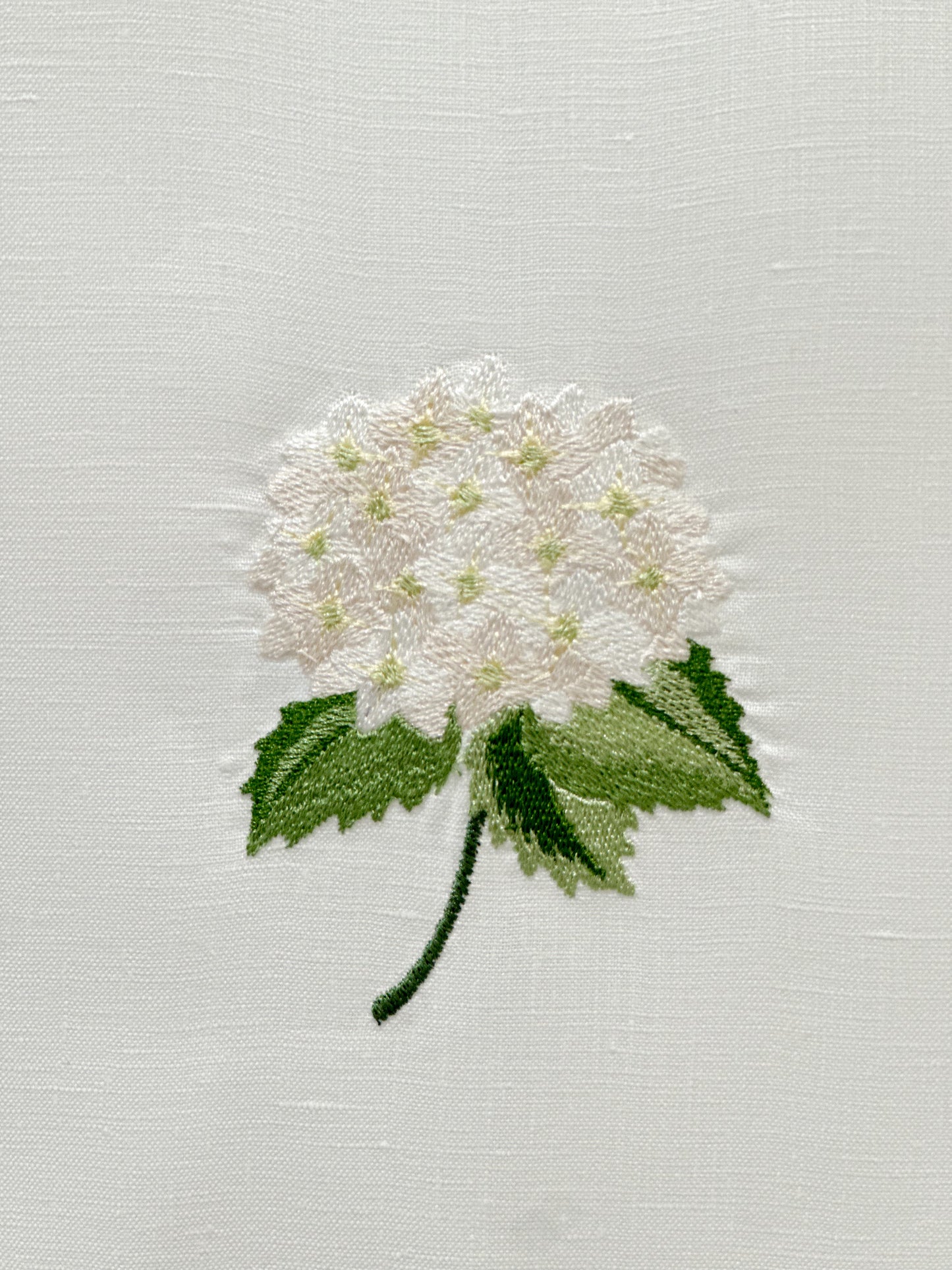 Par de toallas de lino hortensia blanca
