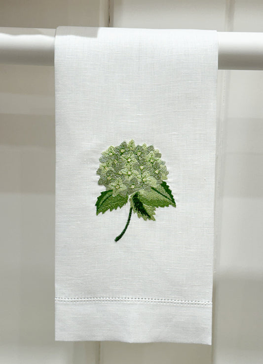 Par de toallas hortensia verde