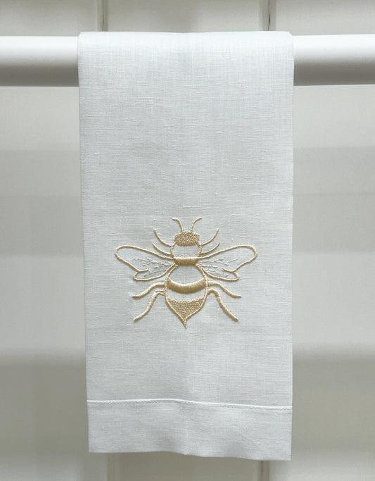 Par de toallas de lino abeja beige