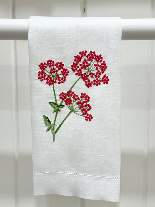 Par toallas de lino tres flores