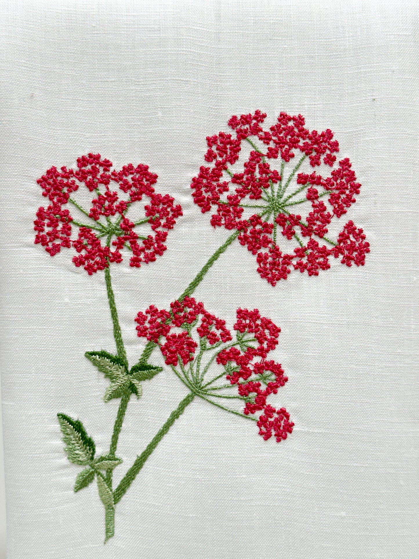 Par toallas de lino tres flores