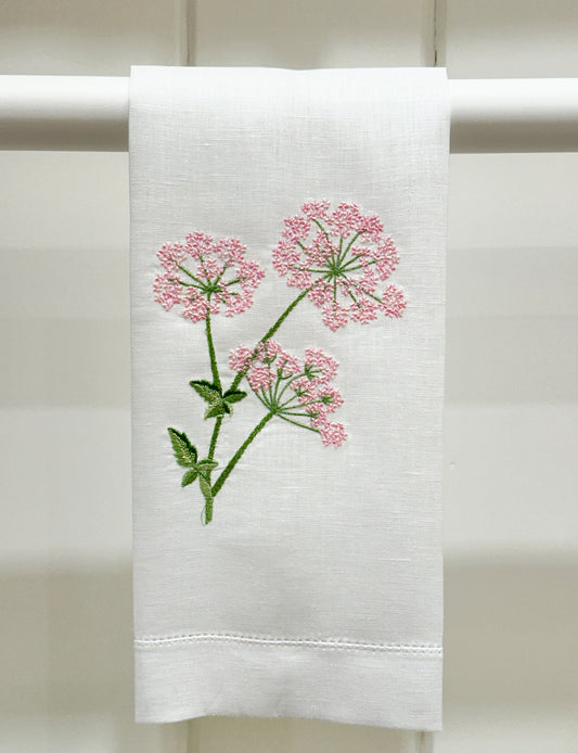 Par toallas de lino tres flores