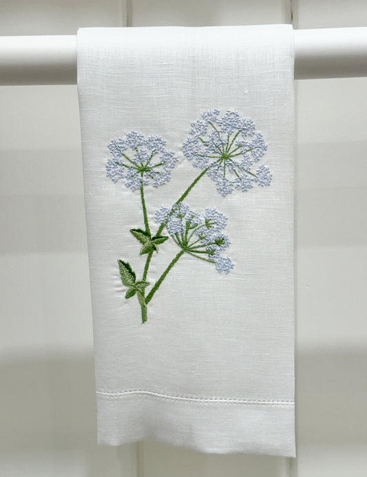 Par toallas de lino tres flores