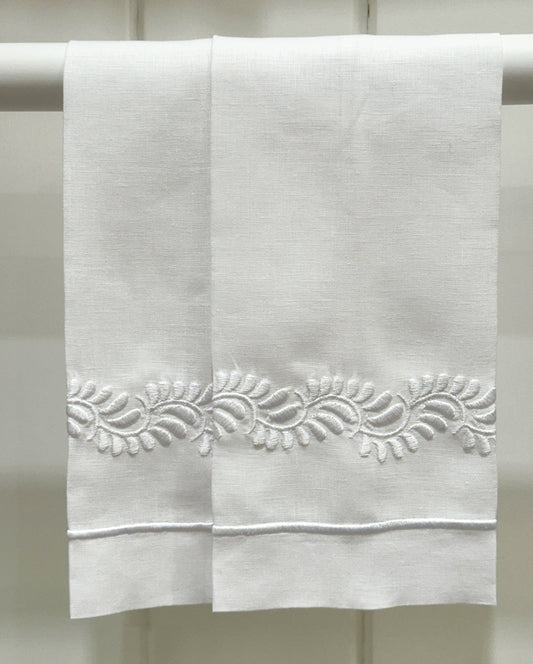 Par toallas de lino Talavera blanca