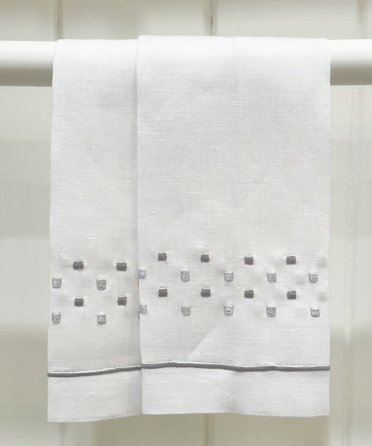 Par toallas de lino cuadritos