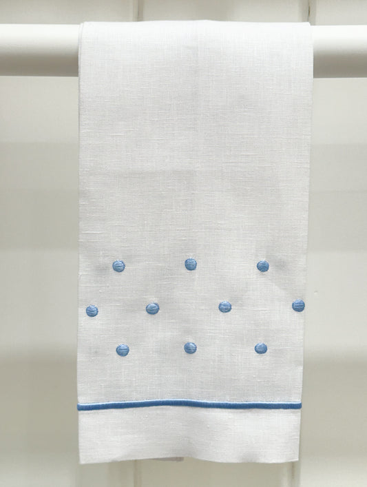 Par toallas de lino puntos azules