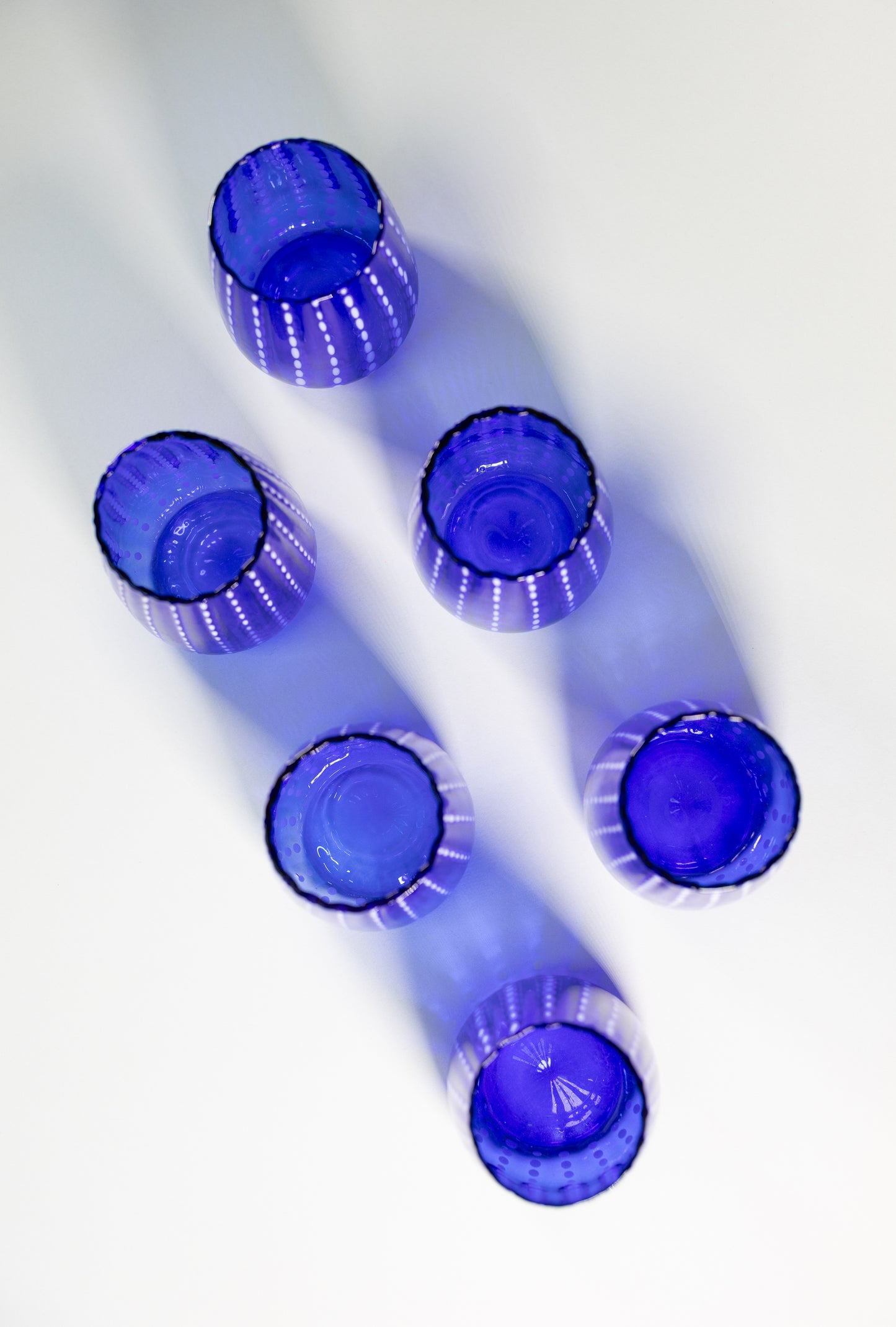 Juego de 4 vasos de cristal l Color Azul