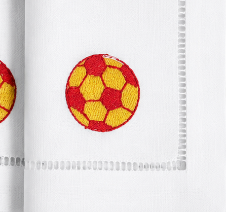 Servilleta de cocktail l Pelota de Fútbol Amarillo/Rojo