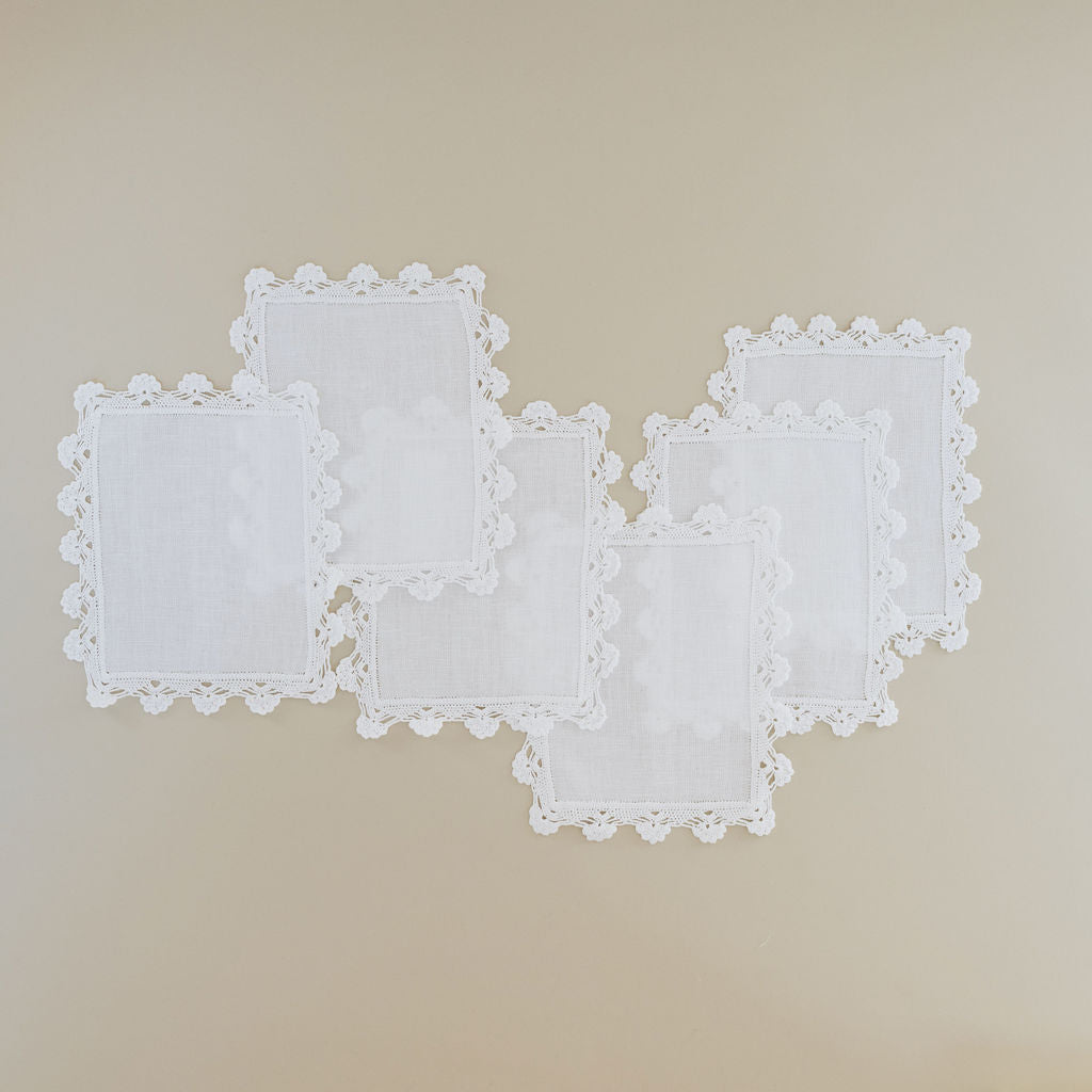Juego de servilletas de cocktail crochet