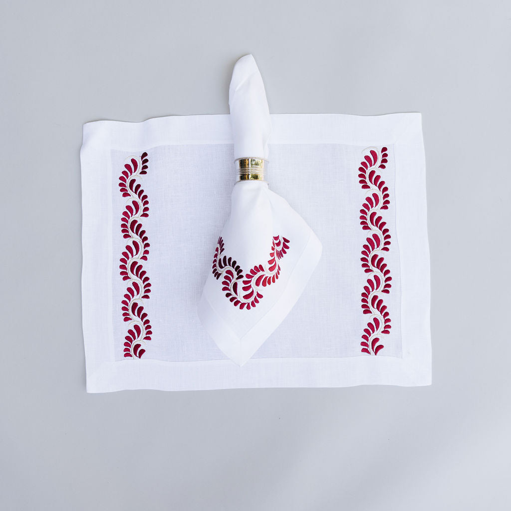 Juego de Individuales bordado talavera vino