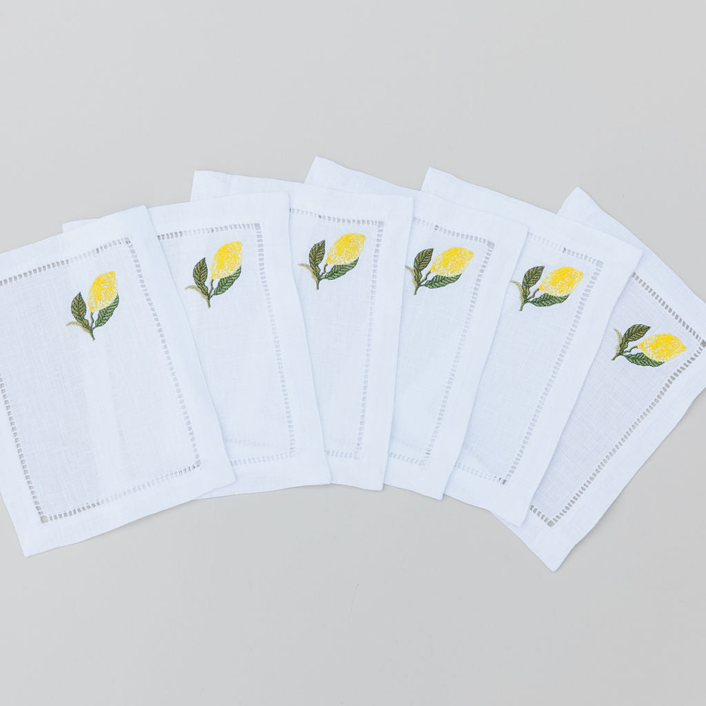 Juego de servilletas de cocktail limones