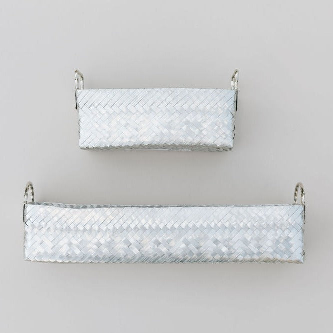Galletera chica rectangular de aluminio trenzado