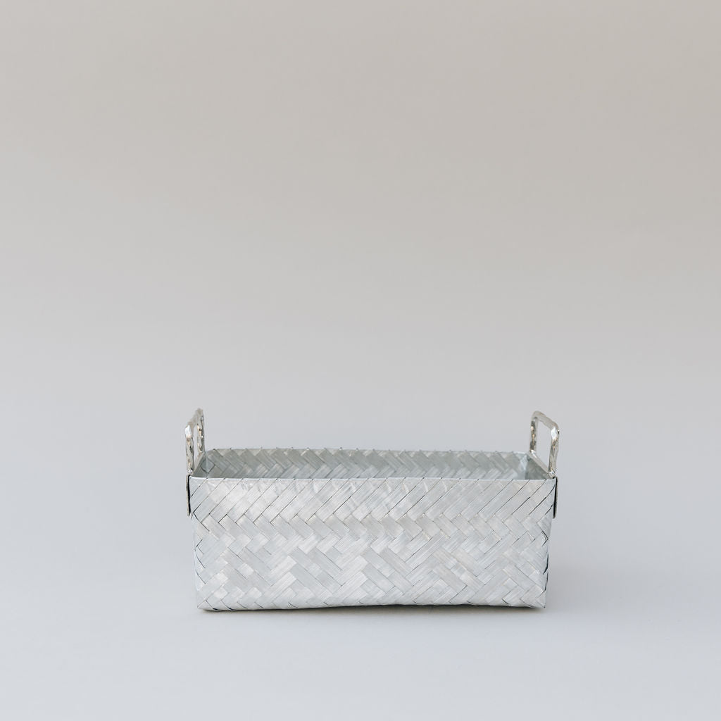 Galletera chica rectangular de aluminio trenzado