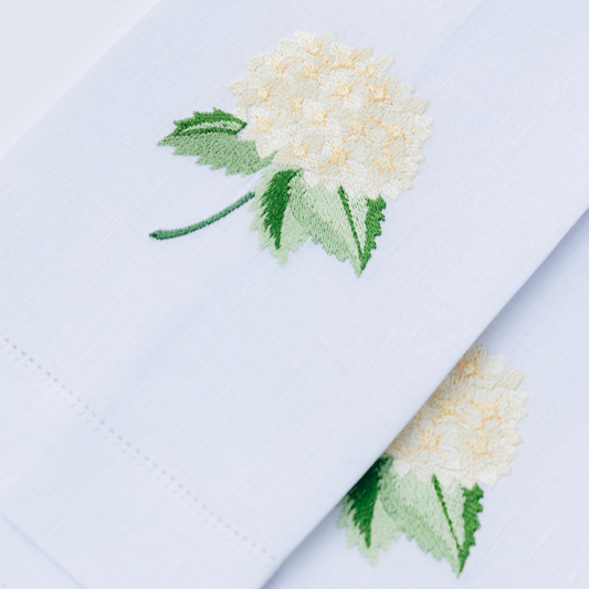 Par toallas de lino hortensia amarilla