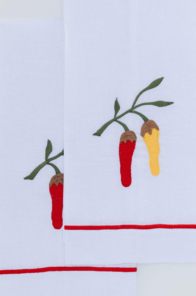 Par de toallas de lino chiles