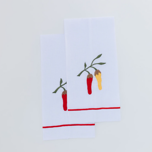 Par de toallas de lino chiles