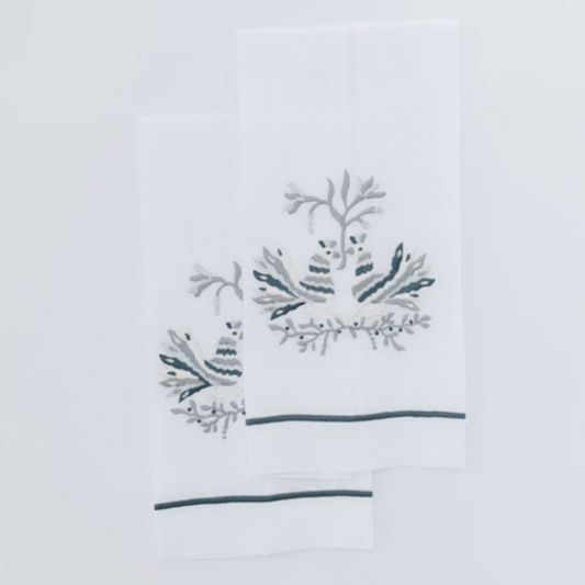 Par de toallas de lino tenangos grises