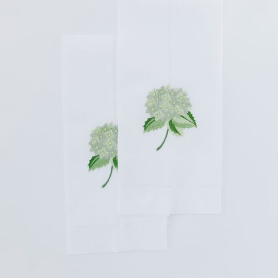 Par de toallas hortensia verde