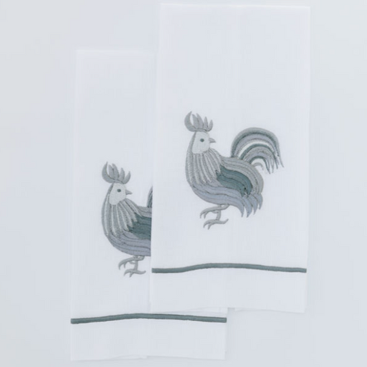 Par de toallas de lino gallo gris