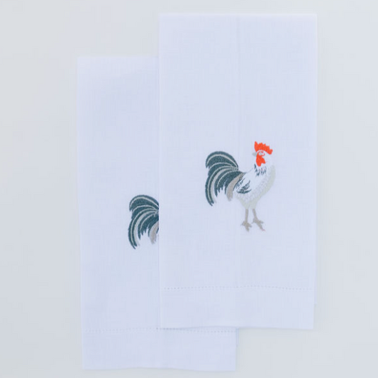 Par de toallas de lino gallo gris