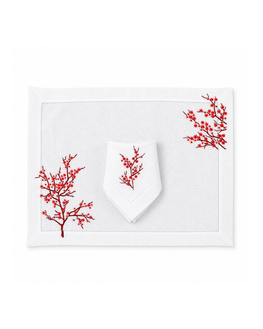 Juego de Individuales con Servilleta l Cherry Blossom