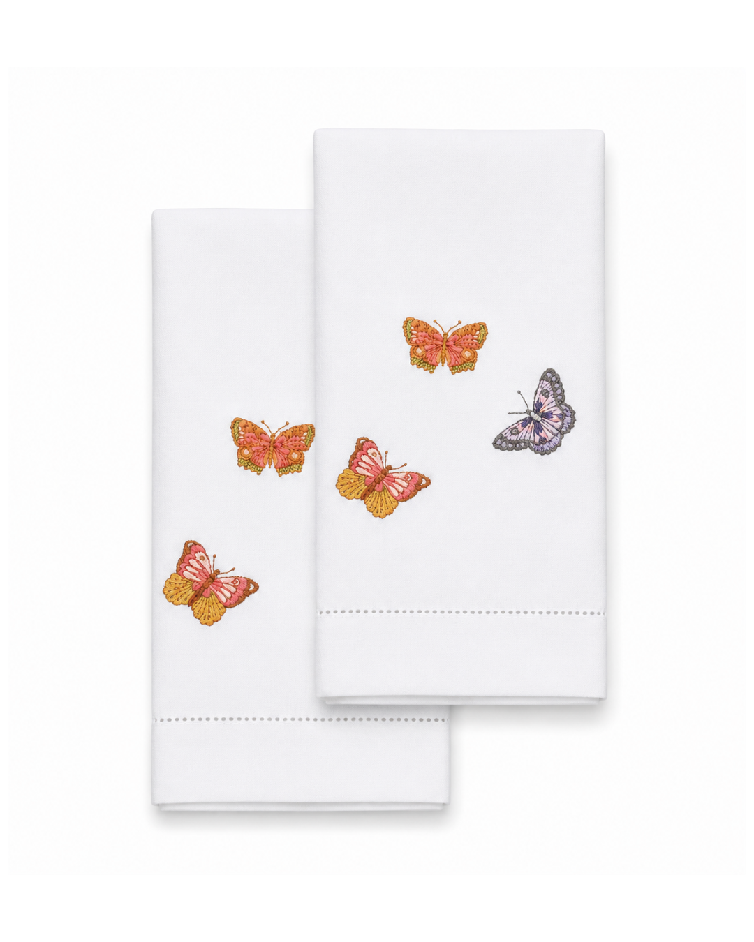 Par de toallas de lino l Mariposas colores