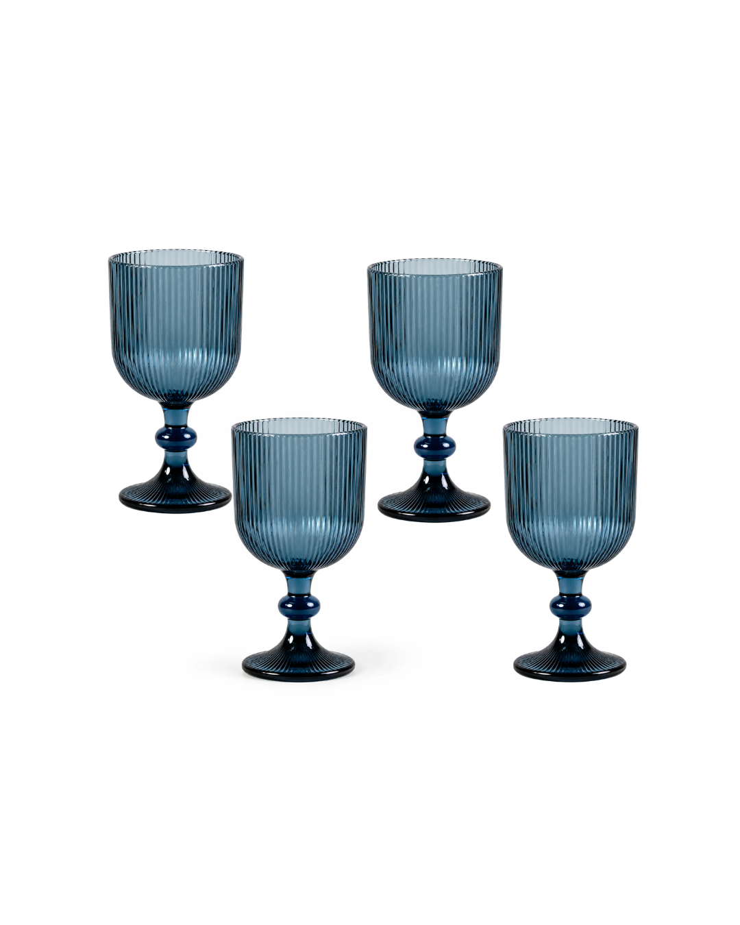 Juego de 4 Copas con lineas l Color Azul
