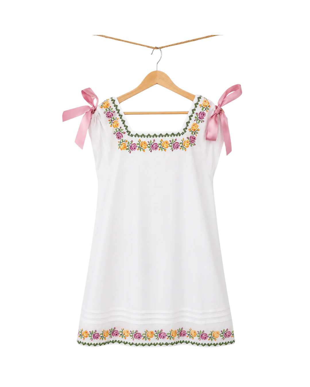 Vestido Huipil Niña l Bordado de flores