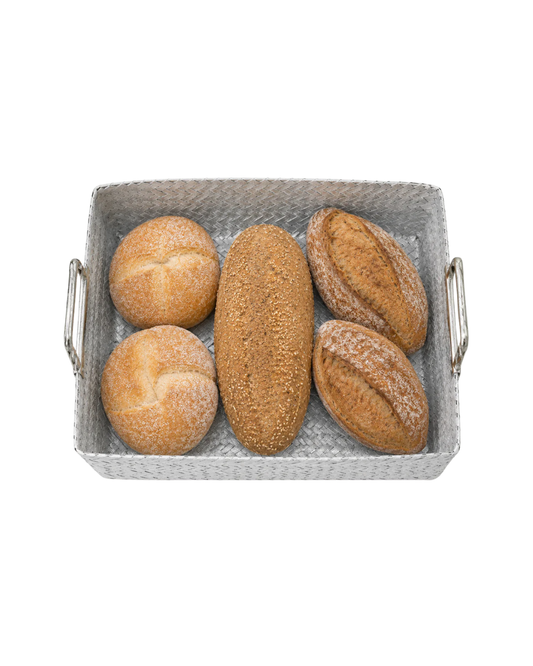 Panera cuadrada con asas Grande l Aluminio trenzado