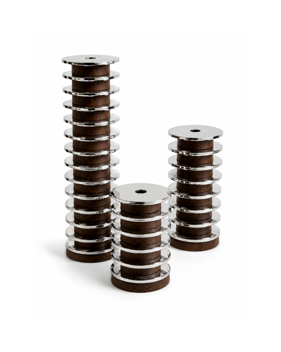 Set de 3 Porta velas de disco