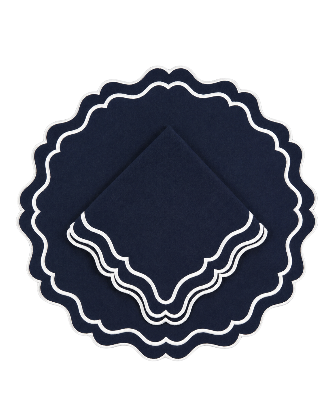 Juego de 4 Individuales con Servilleta Waterproof l Azul Marino
