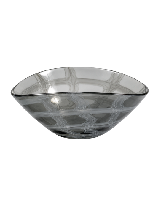 Frutero de cristal grande gris
