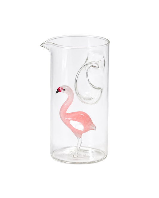 Jarra de cristal flamingo