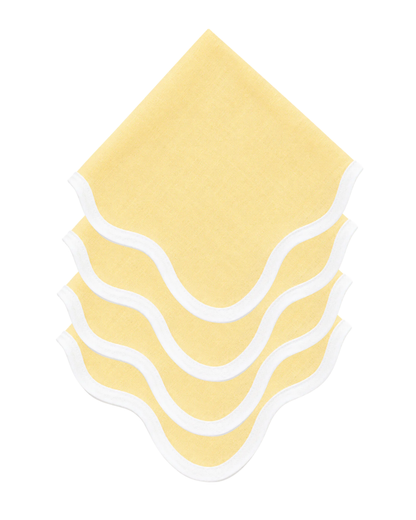 Juego de 4 Servilletas de lino | Color amarillo