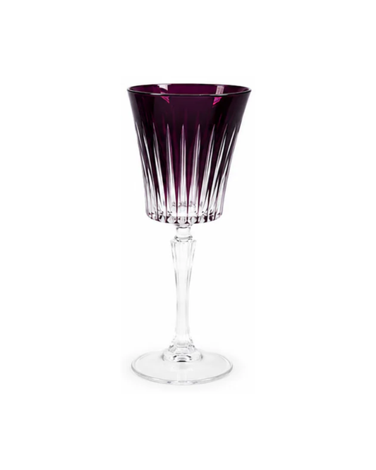 Juego 6 copas para vino de cristal  l Color morado