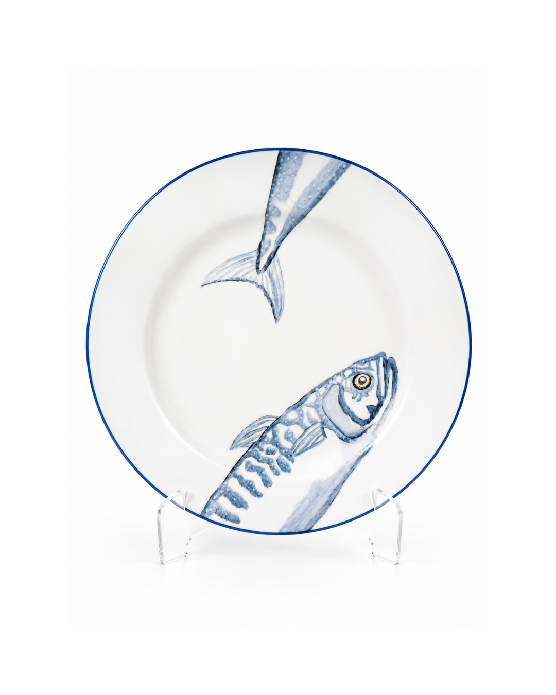 Plato de porcelana, pintado a mano l Pez