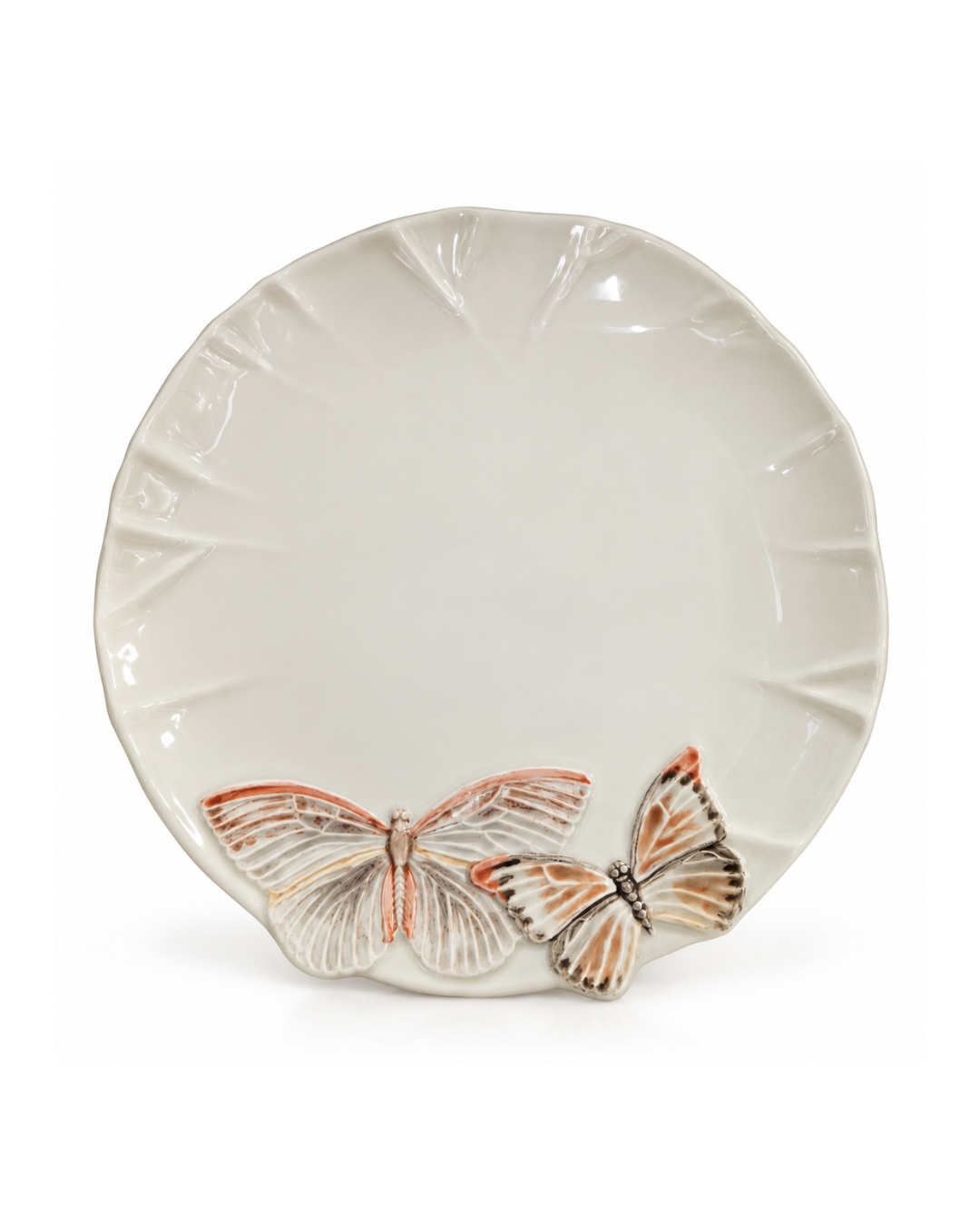 Plato llano de cerámica l Mariposa